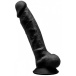 Silexpan - 7'' Dual Destiny Premium Silicone Dildo w/Balls - Black photo
