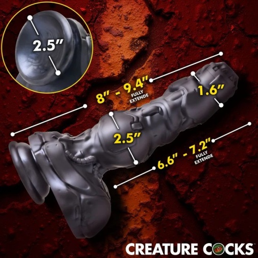 Creature Cocks - 生化人抽插式震动假阳具 - 银色 照片