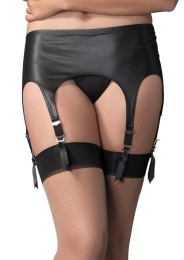 Leg Avenue - Rubber Look Garter Belt - Black photo