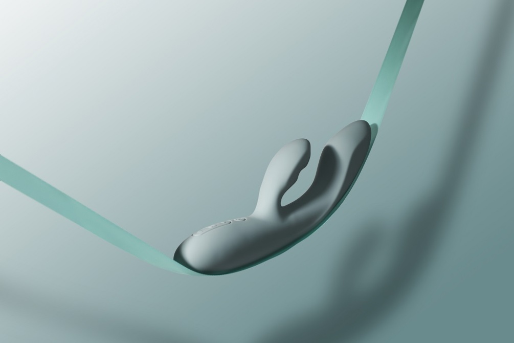 Chika features a cushioned head shaped to press against your... SVAKOM - Chika APP Rabbit Vibrator - Turquoise Grey photo-11