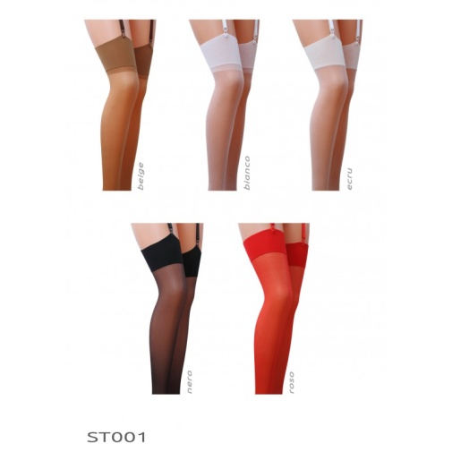Passion - ST001 Stockings - Black - 3/4 photo