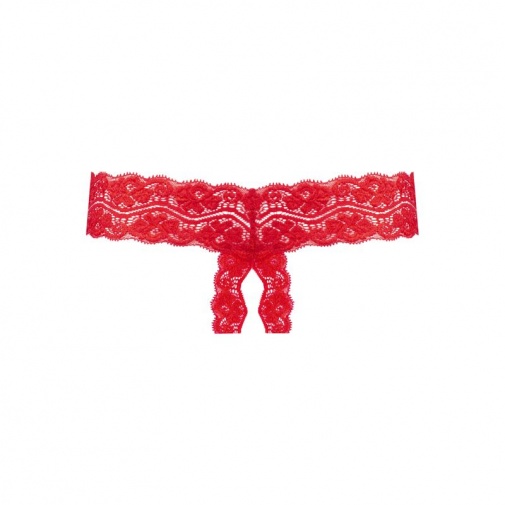 Underneath - Kyra Crotchless Thong - Red - L/XL photo