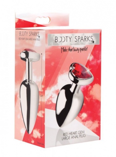 Booty Sparks - 心形寶石後庭塞大碼 - 紅色 照片