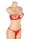 Ohyeah - Chain Heart Mesh Bra Set - Red - M photo-7