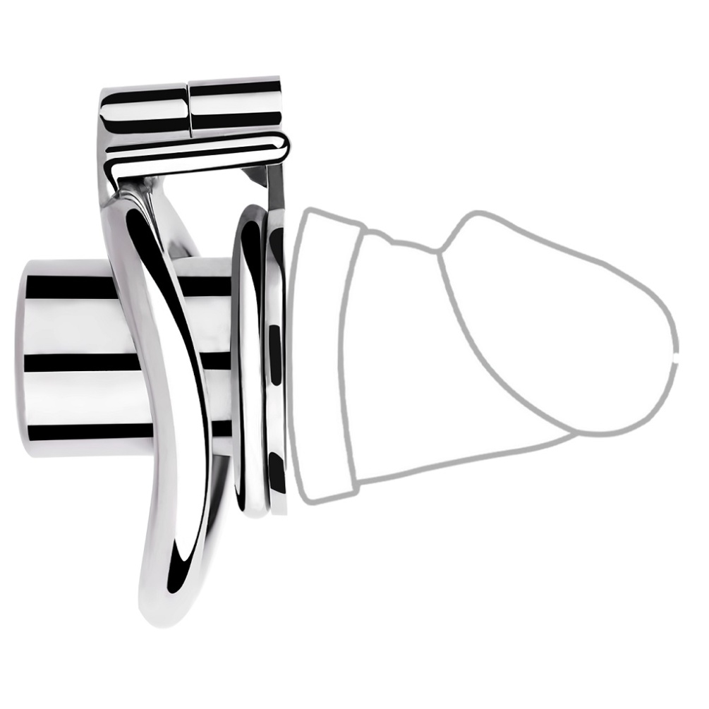 Material:
Ring: 304 Stainless steel
Dildo head: silicone
Ri... FAAK - Chastity Cage w Dick 409 S-size photo-6
