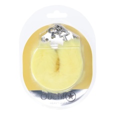 Ouch - Heavy-Duty Fluffy Hand Cuffs - Yellow 照片