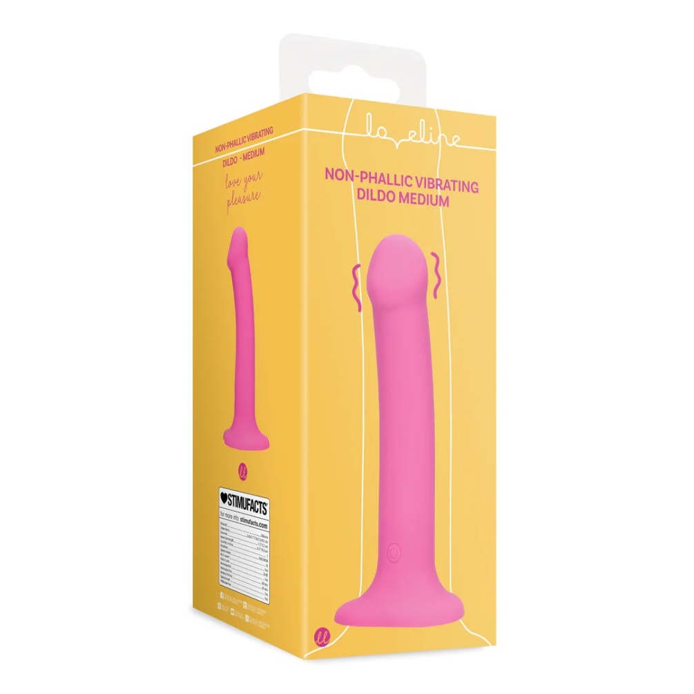 Satisfy your own or your partner's desires with this med... Loveline - Non-Phallic Vibro Dildo M - Powerful Pink photo-8