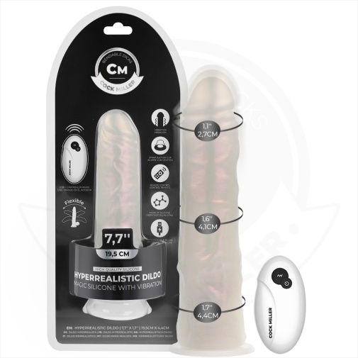 Cock Miller - 19.5cm 可遥控 发光震动假阳具 - 珍珠色 照片
