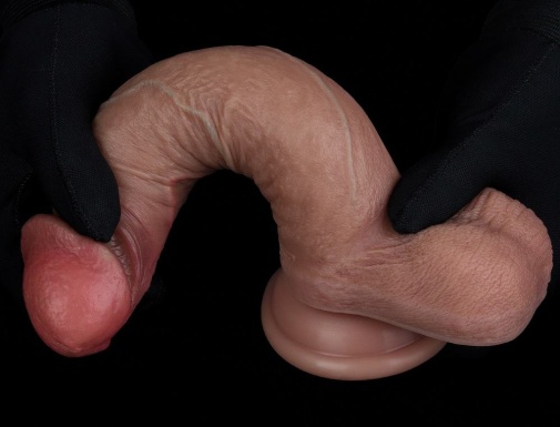 Lovetoy - 7.5" 双层构造仿真阳具 - 啡色 照片