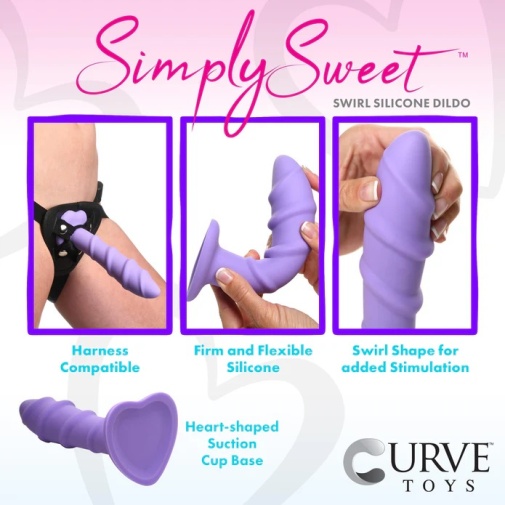 Simply Sweet - Swirl Dildo - Purple photo