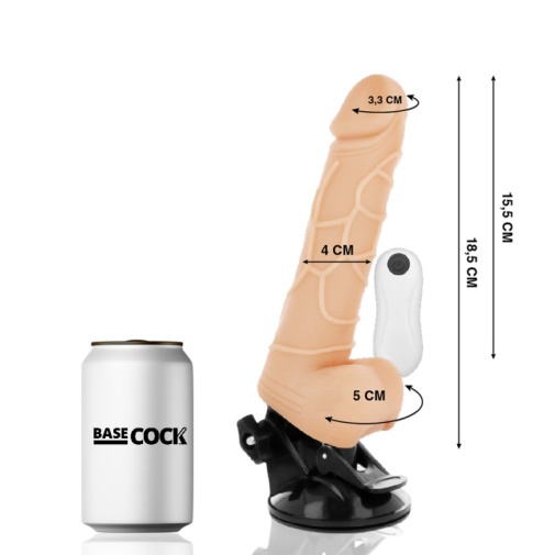 Basecock - 震動仿真假陽具 連陰囊 18.5cm - 肉色 照片