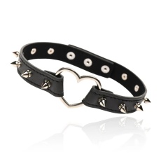 Master Series - Spiked Heart Choker - Black photo