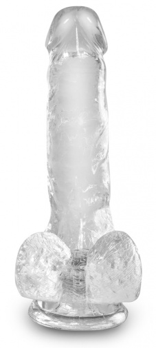 King Cock - 6" 仿真假阳具连睾丸 - 透明 照片
