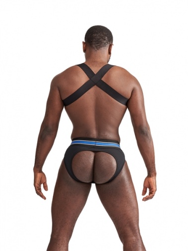 Mister B - Urban Club X-Back Harness - Striped Blue photo