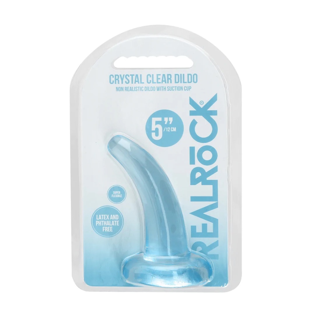Ready for a CRYSTAL CLEAR orgasm? Reach your finest climax i... RealRock - 5" Non-Realistic Dildo - Blue photo-5