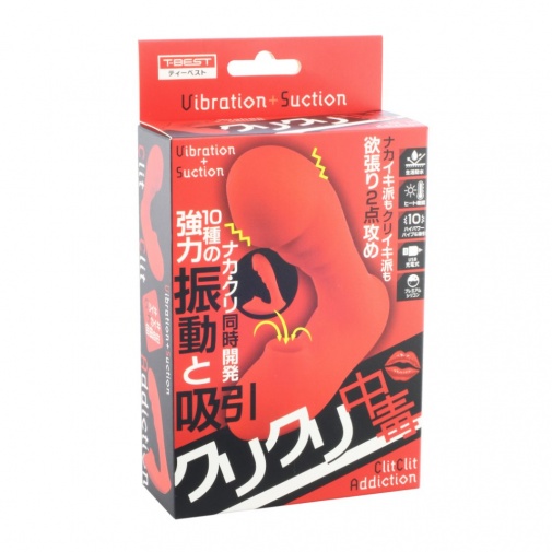 T-Best - ClitClit Addiction 陰蒂吸啜 震動棒 - 紅色 照片