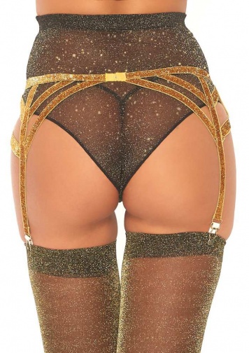 Leg Avenue - Shimmer Lurex Elastic Garter Belt - Gold photo