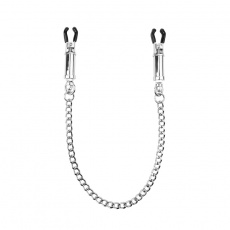 Chisa - Pinch Nipple Clamps w Chain - Silver photo