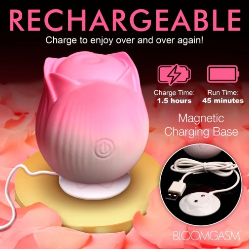 Bloomgasm - Pulsing Petals Rose Stimulator - Pink photo