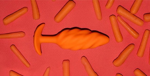 B-Vibe - Swirl Texture Plug - Orange photo