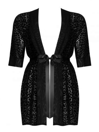 Obsessive - Jagueria Peignoir - Black - 4XL/5XL photo