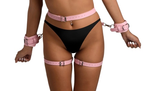 Strict - Bows Bondage Harness - Pink - XL/2XL photo