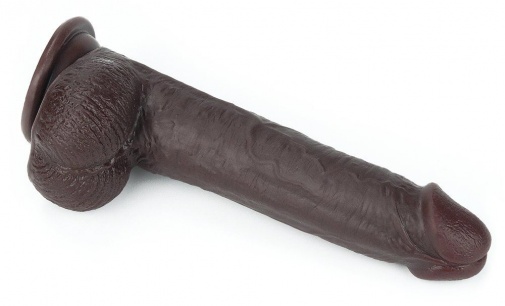 Lovetoy - 9'' Sliding Skin Dual Layer Dong - Brown photo