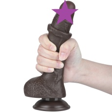 Lovetoy - 7.5" 微曲带包皮仿真阳具 - 啡色 照片