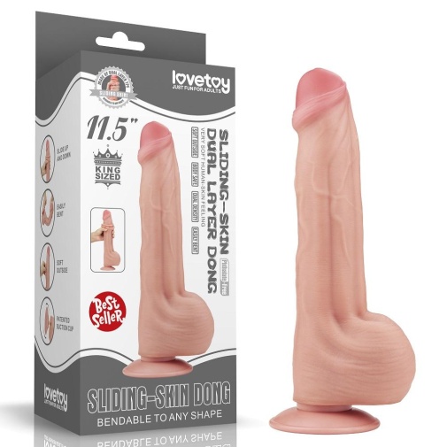 Lovetoy - 11.5" Sliding Skin Dildo - Flesh photo