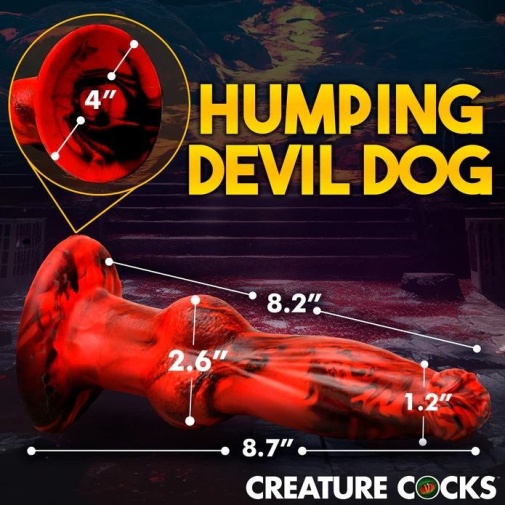 Creature Cocks - Hell Wolf 地狱狼抽插式仿真阳具 - 红色 照片