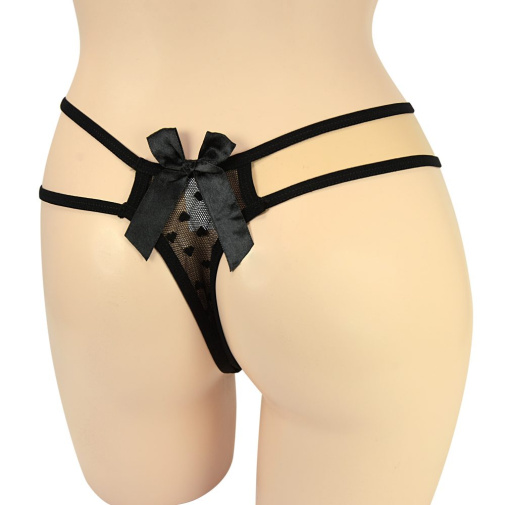 NPG - E085 Premium Sexy Thong w Bow - Black photo