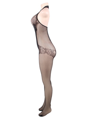 Ohyeah - Lace Turtleneck Bodystocking - Black - M photo