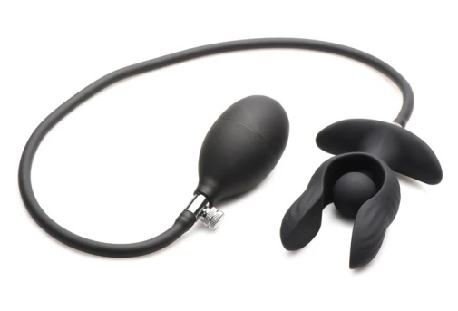 Master Series - Dark Pearl Inflatable Vibro Plug - Black photo