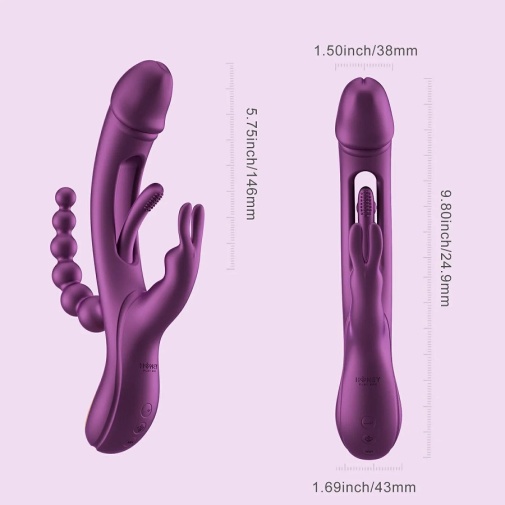 Honey Play Box - Trilux App Rabbit Vibrator w Beads - Purple photo