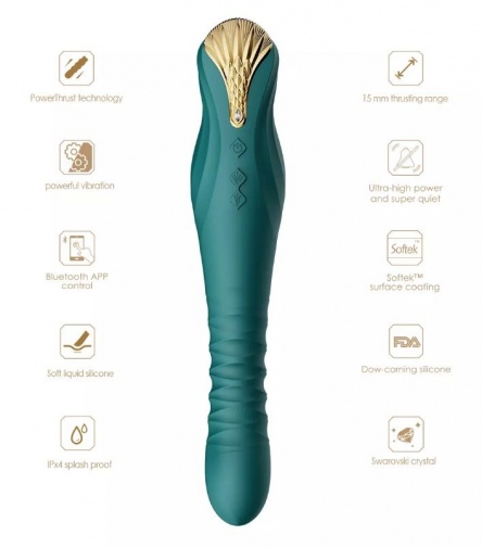 Zalo - King APP Thrusting Vibrator - Obsidian Black photo