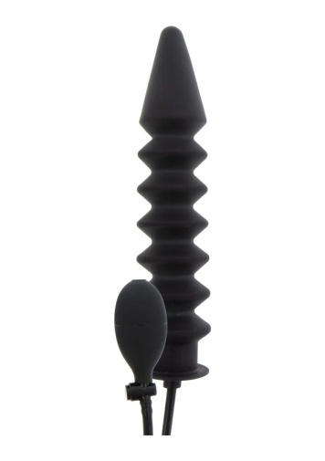 Hidden Desire - Expert Ribbed Inflatable Plug - Black photo