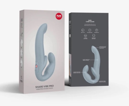 Fun Factory - Share Vibe Pro 无带穿戴式震动阳具 - 冷灰色 照片