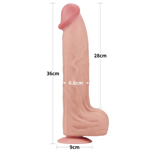 Lovetoy - 14" Sliding Skin Dildo - Flesh 照片