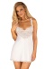Obsessive - Amor Blanco Chemise & Thong - White - 2XL/3XL photo
