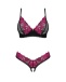 Obsessive - Rosenty Crotchless Set - Black - M/L photo-3