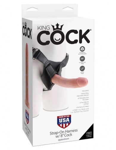 King Cock - 穿戴式仿真假陽具 8'' - 肉色 照片
