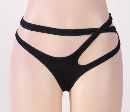 Ohyeah - Open Waist Panties - Black - XL photo