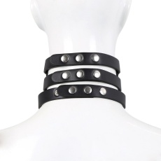 Kiotos - Tripple O-Ring Strap Collar - Black photo
