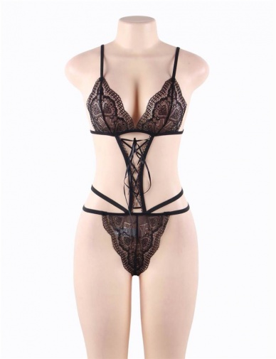 Ohyeah - Charming Lace Teddy - Black - M photo