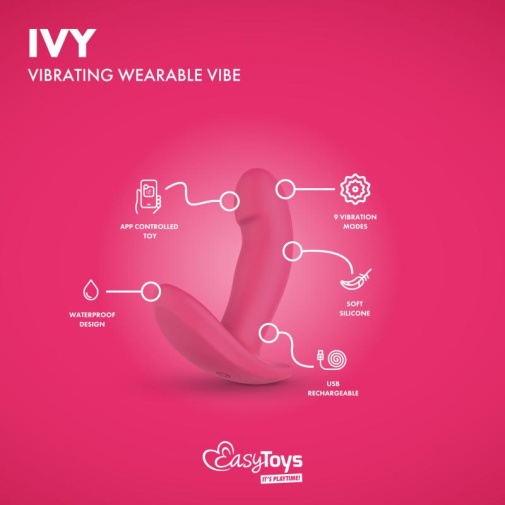 Easytoys - Ivy 應用程式控制 穿戴式多用途震動器 - 粉紅色 照片