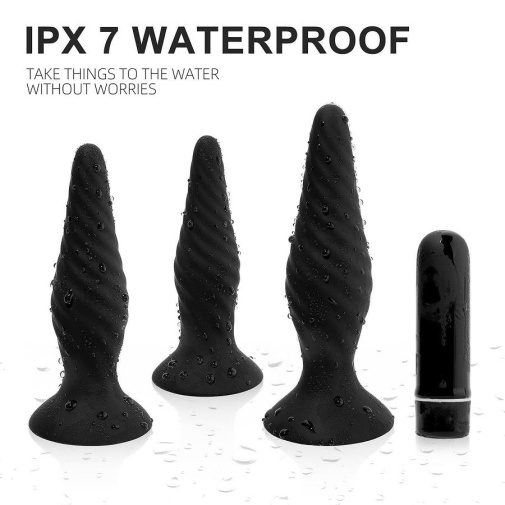 Honey Play Box - Idris Vibro Anal Plugs Set - Black photo