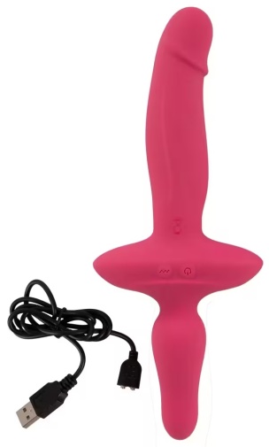 Couple Choise - 2in1 Vibrator w Butt Plug - Pink photo