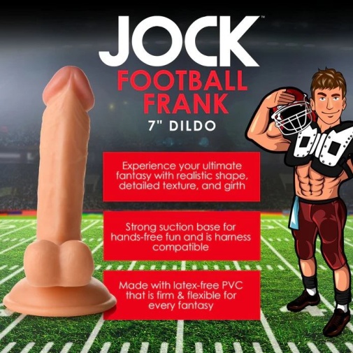 Jock - 榄球员Frank 的 6.75" 仿真阳具配睾丸 - 肉色 照片