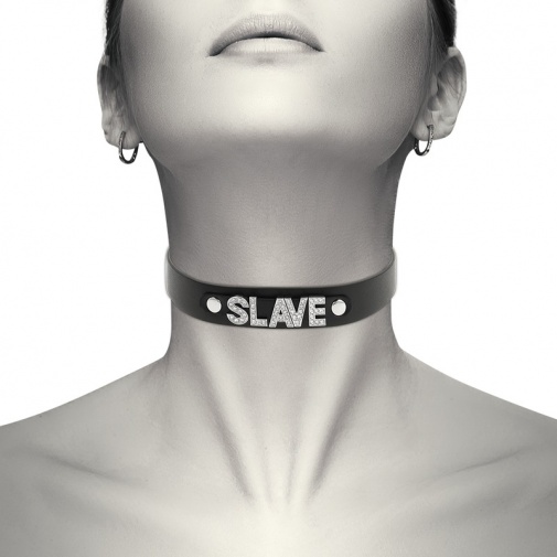 Coquette - Choker Slave Vegan Leather - Black photo