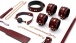 Liebe Seele - 4-Way Leather Hogtie w Clips - Wine Red photo-6